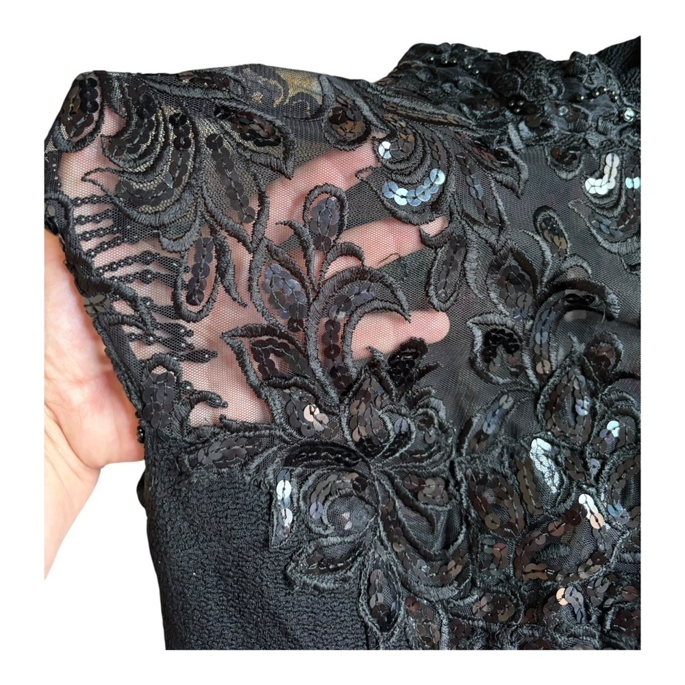 Modesty Shop Black Lace Beaded Dress Size 6 - Picture 2 of 5